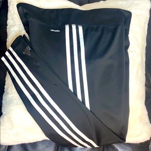 Adidas black and white stripped leggings